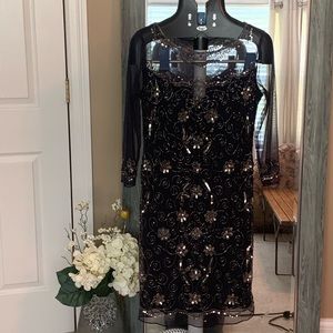 Pisarro Nights beaded cocktail dress.  Size 6.